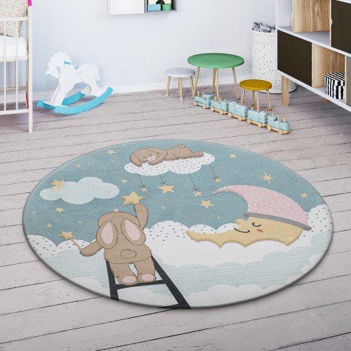 Spielteppich Kinderzimmer Wolken Sterne Mond