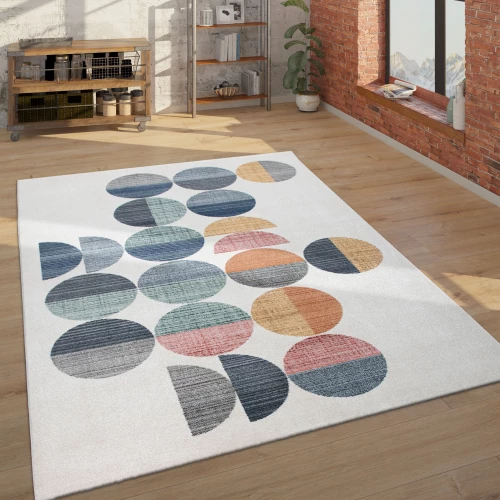 Teppich Wohnzimmer Abstraktes Kreis Design 3-D-Effekt