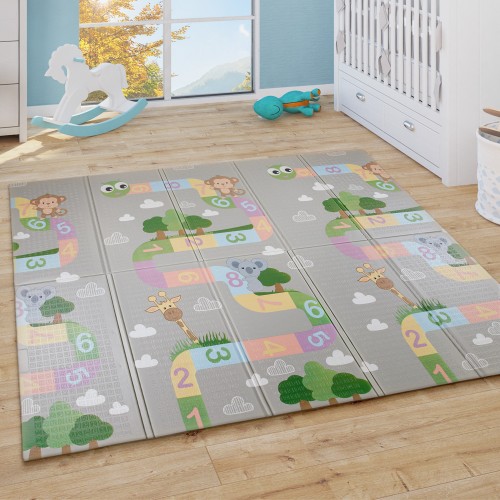 Spielmatte Kinderzimmer Teppich Bunt Tiere Baby