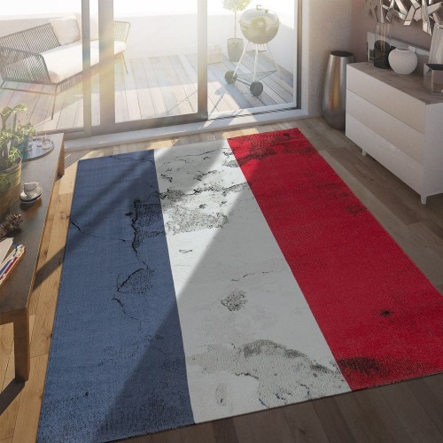 In- & Outdoor Terrassen Teppich Französische Flagge Moderne Beton Optik