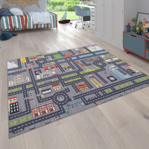 Teppich Kinderzimmer Spielteppich Straßen Motiv