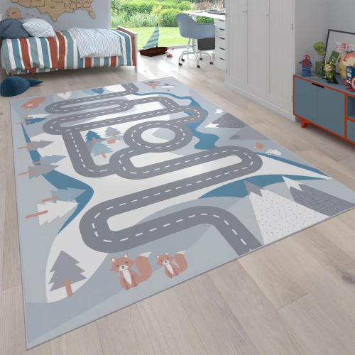 Kinder-Teppich Kinderzimmer Straßen-Motiv