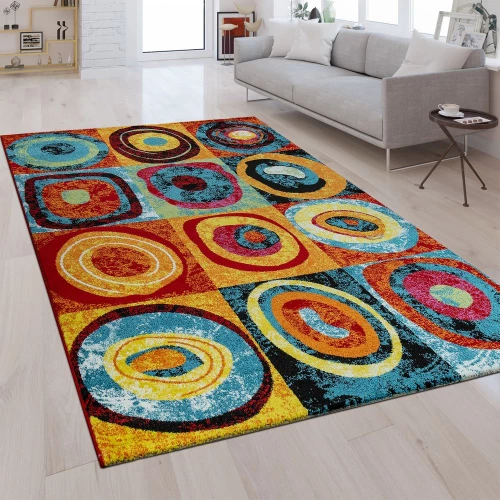 Designer Teppich Geometrisches Muster Multicolor