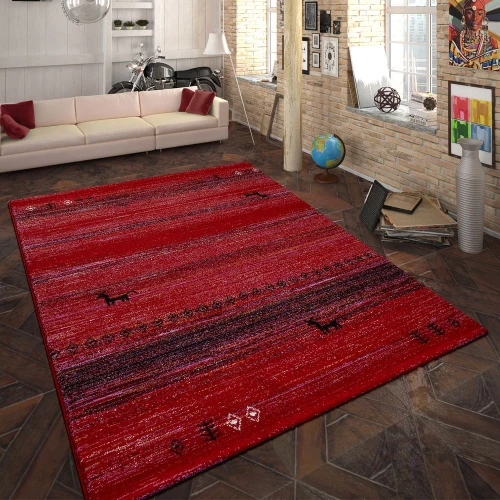 Heatset Teppich Indianisches Design Rot