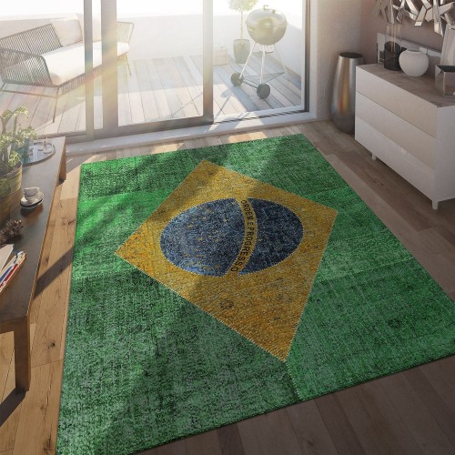 Flachgewebe Teppich Brasilianische Flagge
