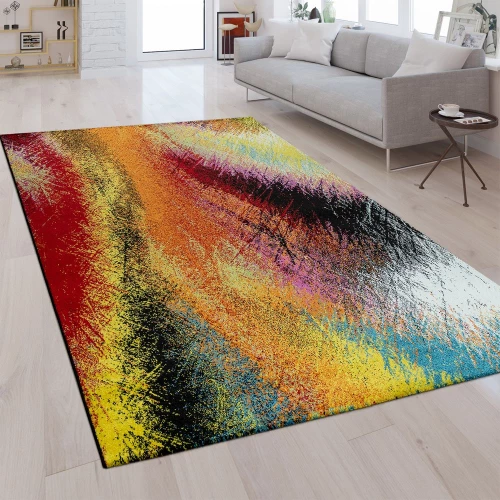 Designer Teppich Farbverlauf Regenbogen Farben