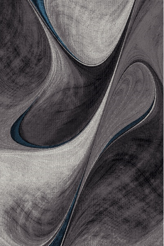 Moderner Kurzflor Teppich Wohnzimmer Meliert Abstraktes Design Grau Blau Schwarz