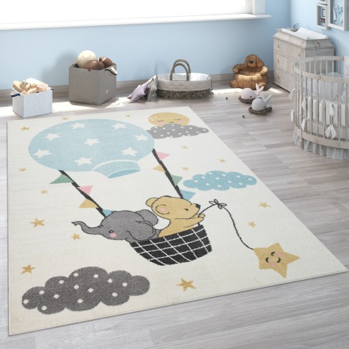 Kinder-Teppich Kinderzimmer Elefant Bär Mond
