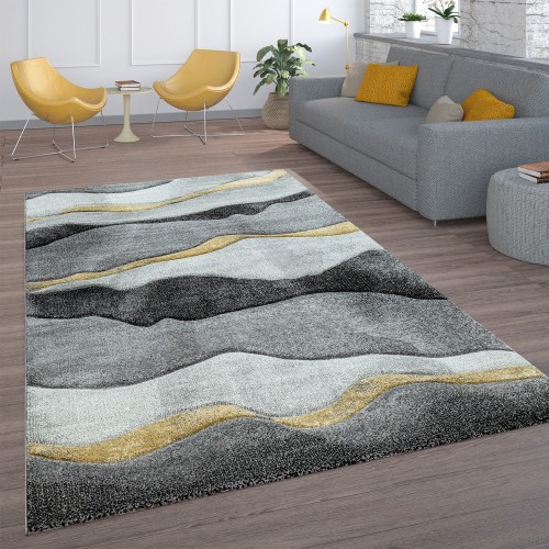 Wohnzimmer-Teppich Kurzflor Mit Wellen-Muster