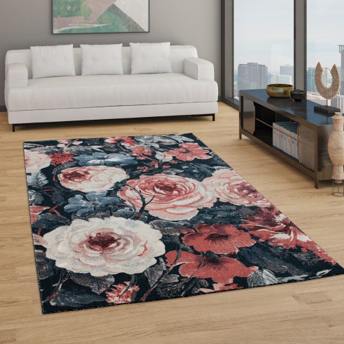 Teppich Wohnzimmer Boho Design Floralem Muster