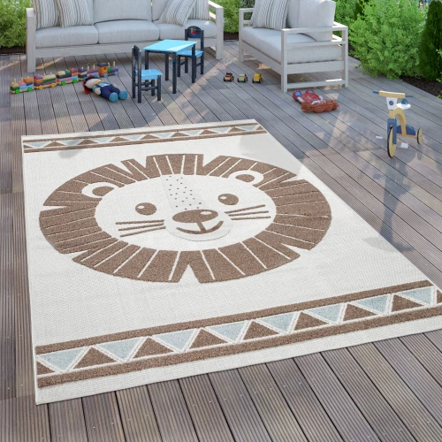 In- & Outdoor Kinderteppich Kinderzimmer 3D Effekt Löwe