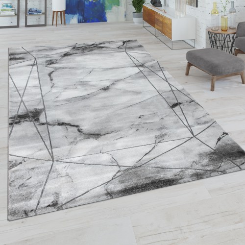 Wohnzimmer-Teppich Mit Marmor-Design