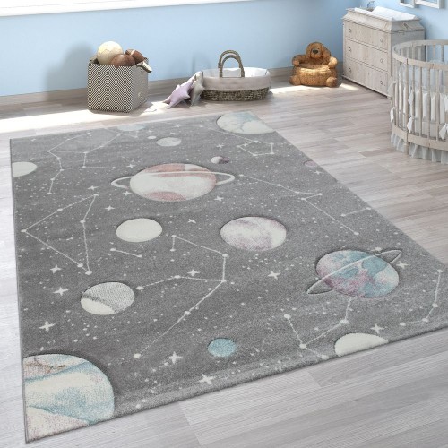 Kinder-Teppich Kinderzimmer Planeten Sterne
