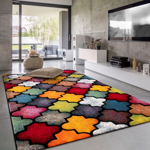 Teppich Esszimmer Orient Muster Retro Stil 3D