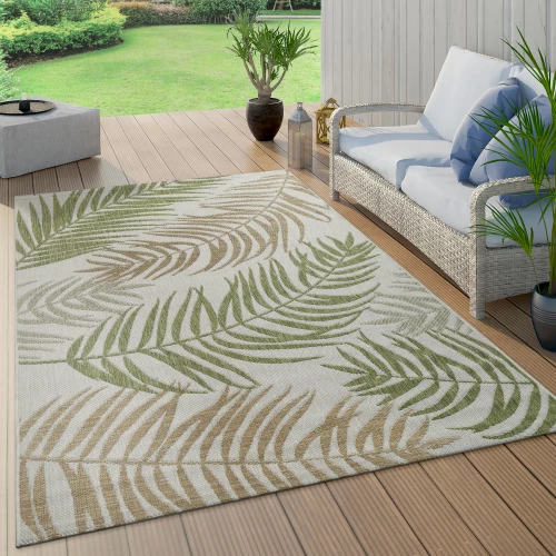 Outdoor Teppich Dschungel Palmen Design Pastell