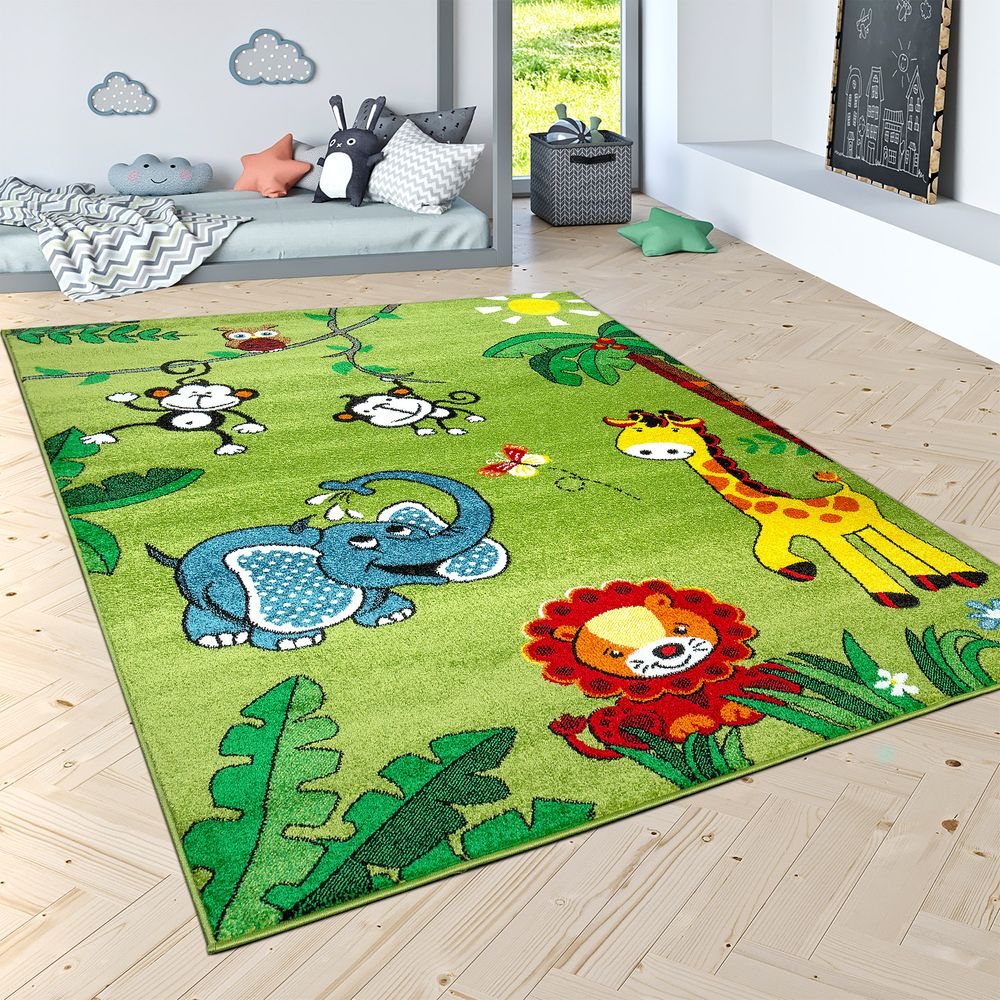 Kinderteppich Tiere Spielteppich Safari Kinderzimmer Kinder Teppich Babyteppich 