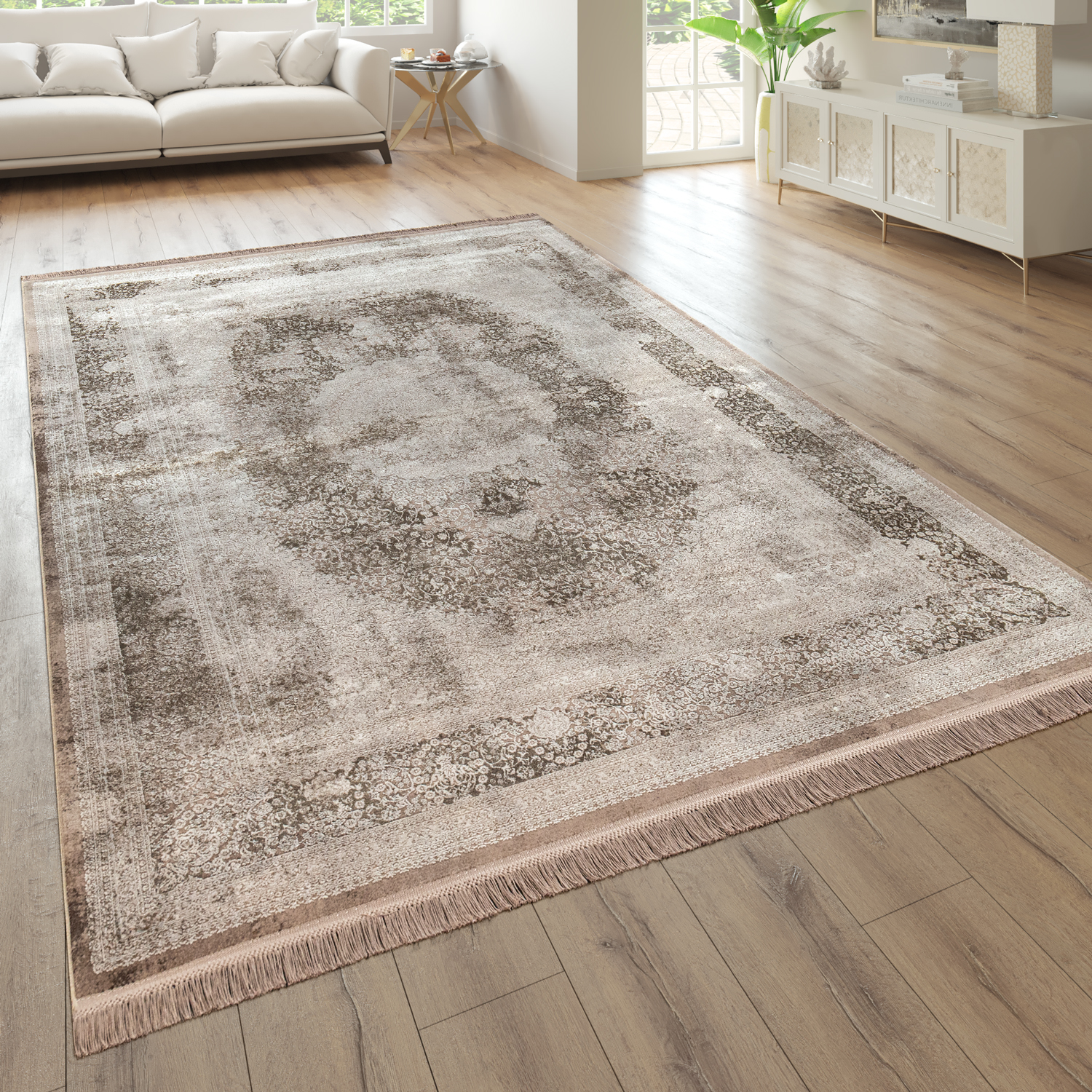 Orient Teppiche,kurzflor gemustert orient Medaillon Barock design,Rot_0210 