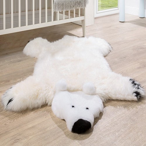 Australisches Lammfell Naturfell Spielteppich Kinderzimmer Dekofell Eisbär Weiß