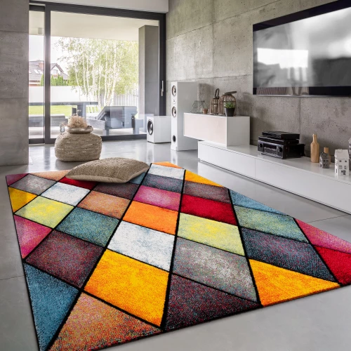 Teppich Schlafzimmer Geometrisches Rauten Muster