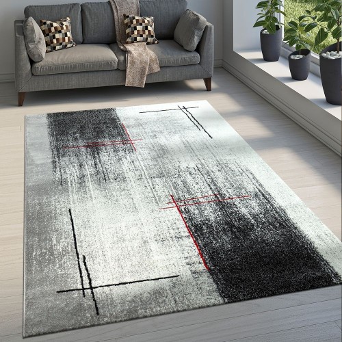 Kurzflor-Teppich Für Wohnzimmer Mit Farbverlauf Designer-Teppich In Rot 