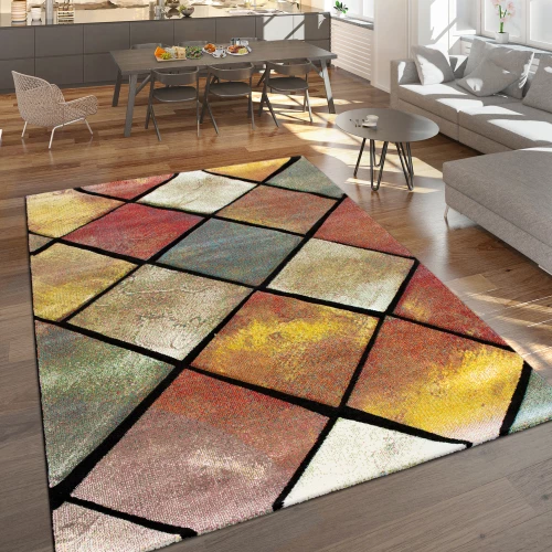 Teppich Rauten-Muster 3-D-Effekt Wohnzimer
